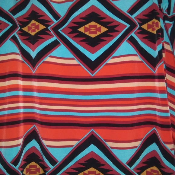 Southwest Pattern Bell Sleeve Auditions Dress Lrg - Picture 3 of 6